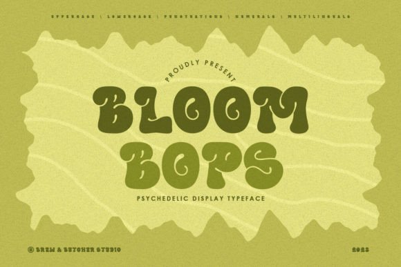 Bloombops Font: Psychedelic Bubble Display Typeface for Makers
