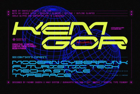 Kemgor: The Cyberpunk Font for Futuristic Designs