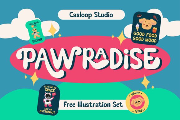 Pawradise Font: A Playful Display Typeface for Joyful Editorial Design