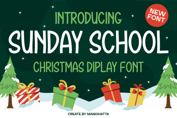 Sunday School Font for Christmas Editorial Design
